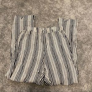 Black and white striped flowy pants